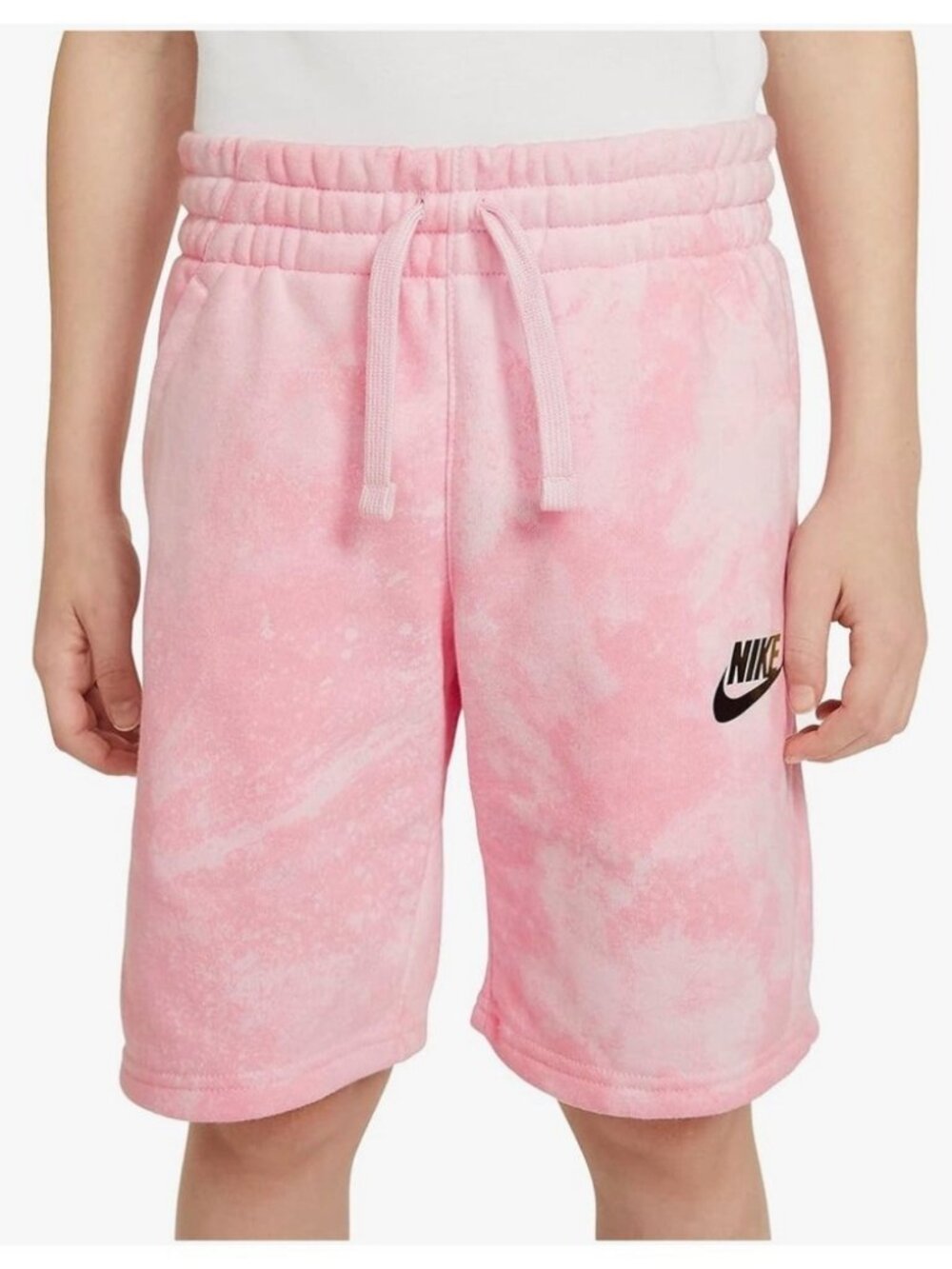 Nike Sportswear Club Fleece Big Kids Shorts XL Pink Foam Tie Dye French Terry